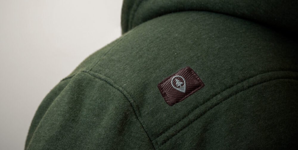 Wild Trace logo patch on jacket sleeve